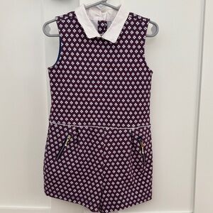 Janie and Jack Patterned Romper with White Trim